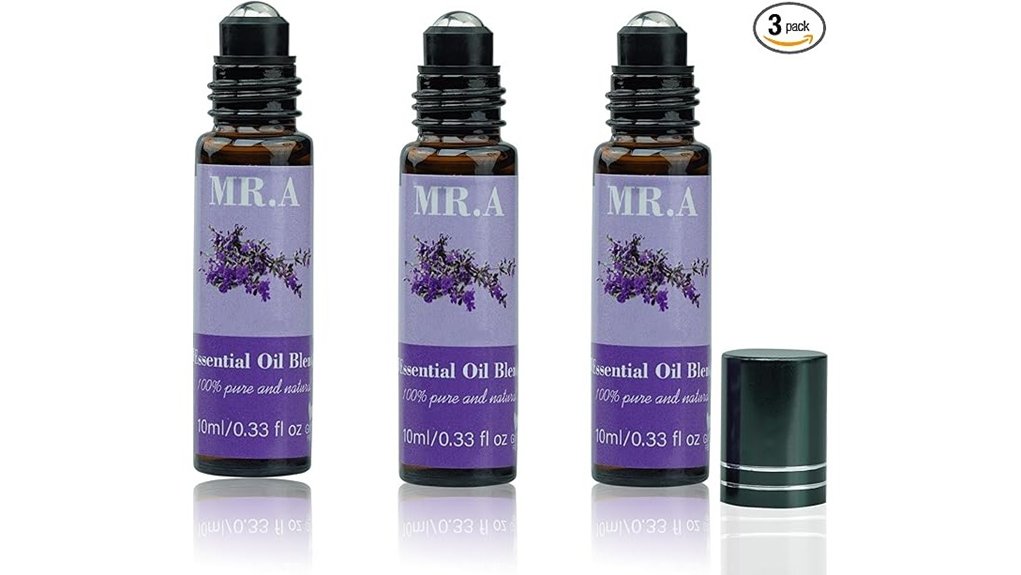 three lavender roll on oils