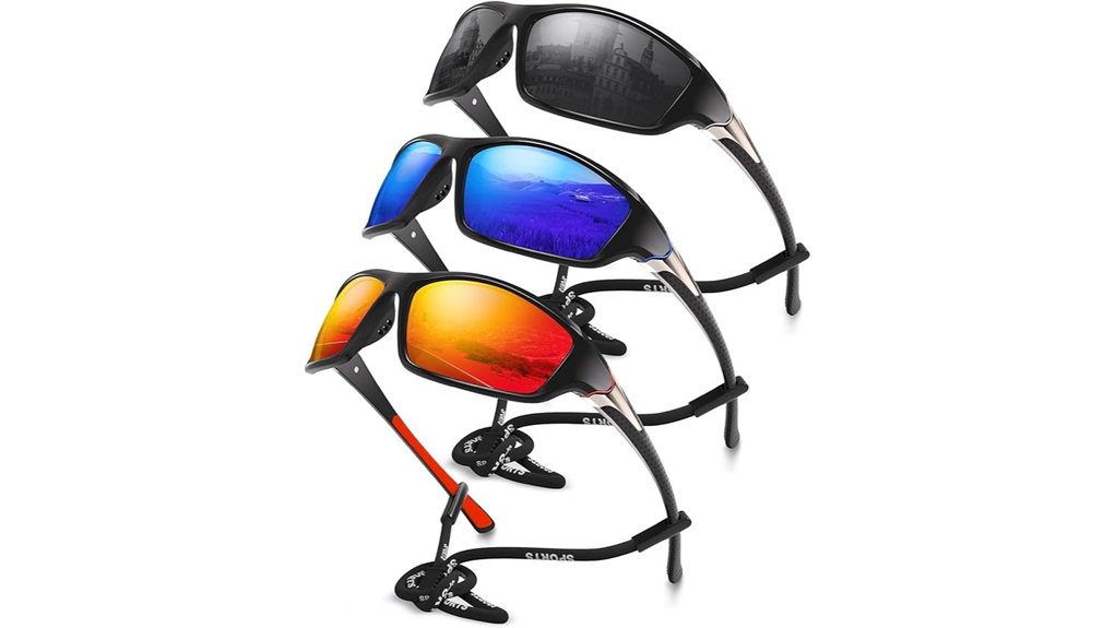 three polarized sports sunglasses