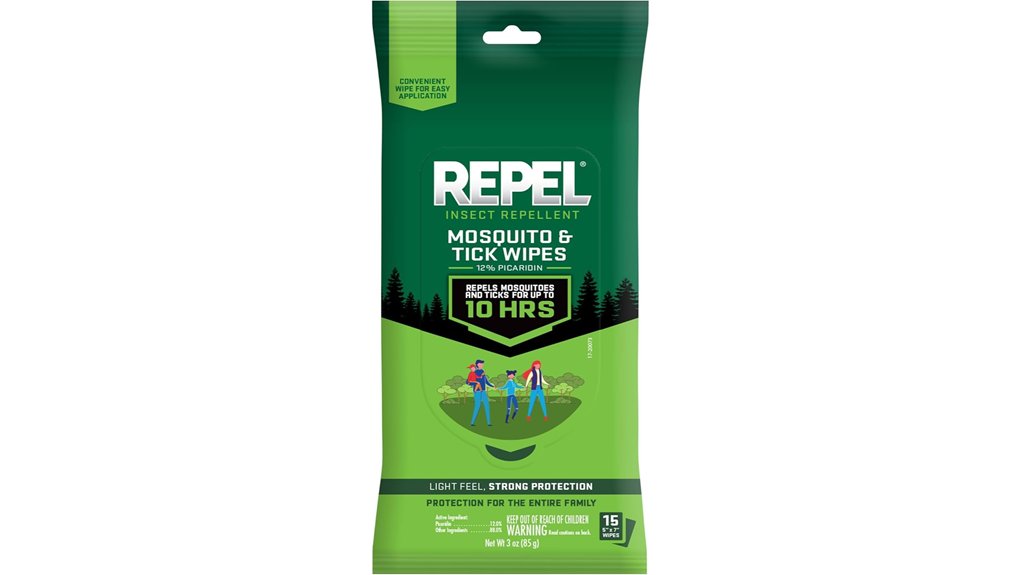 tick mosquito wipes 12 picaridin