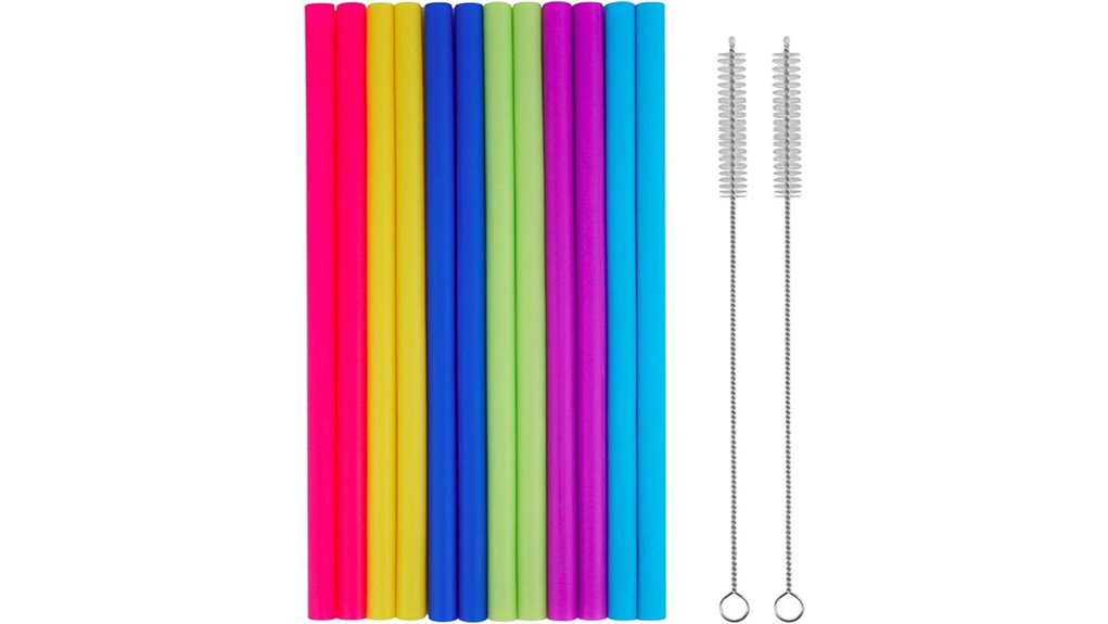 tifanso 14 pack silicone straws