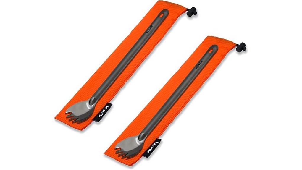 titanium camping spork pair