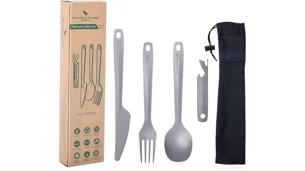 titanium travel cutlery set