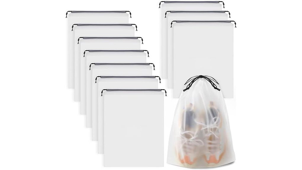 transparent ten pack shoe bags