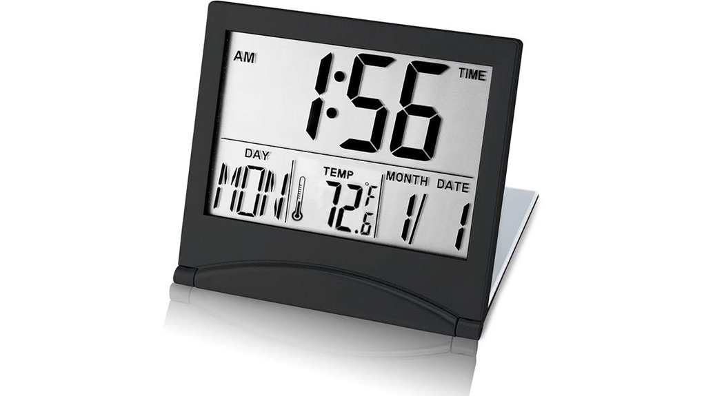 travel clock temp date