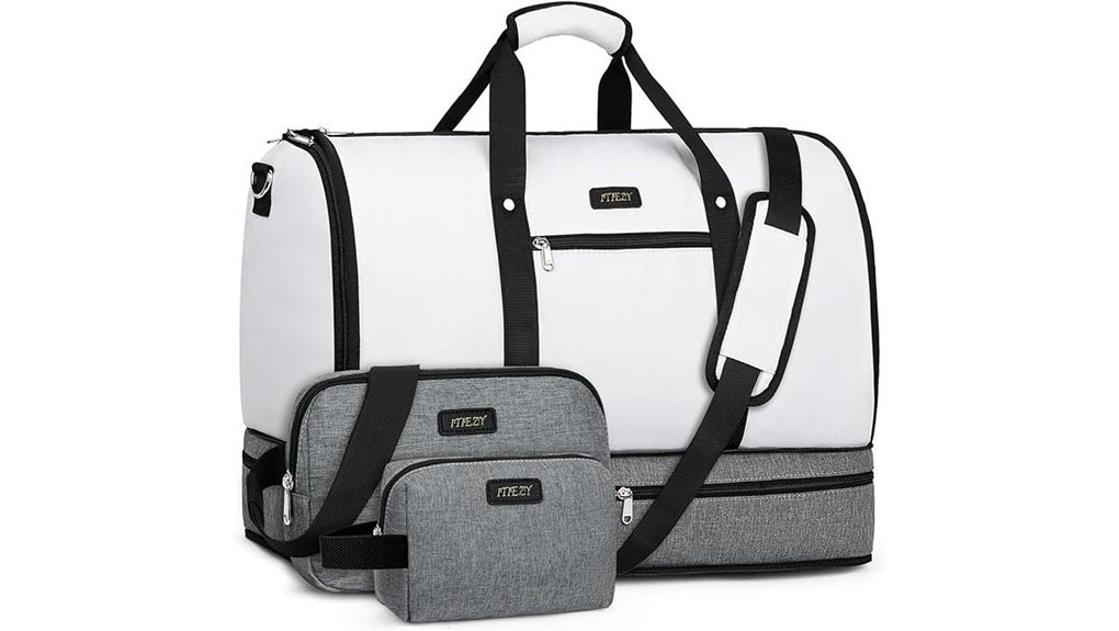 travel duffle garment compartments