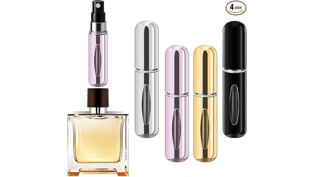 travel ready refillable four pack atomizers