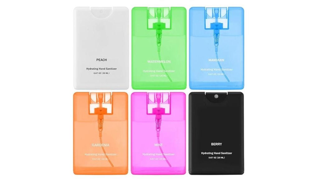 traveling colorful sanitizer pack
