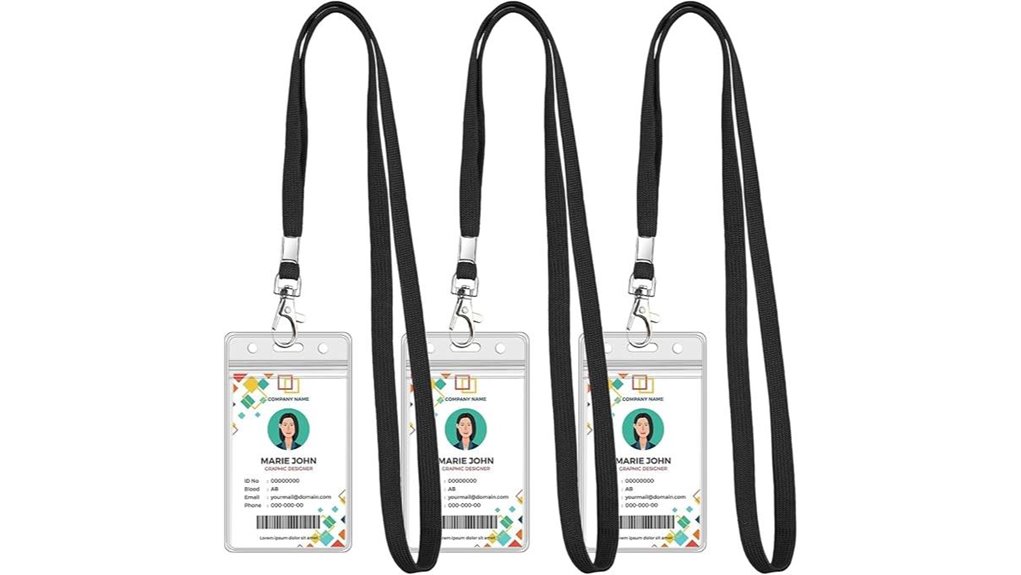 triple clear black lanyards