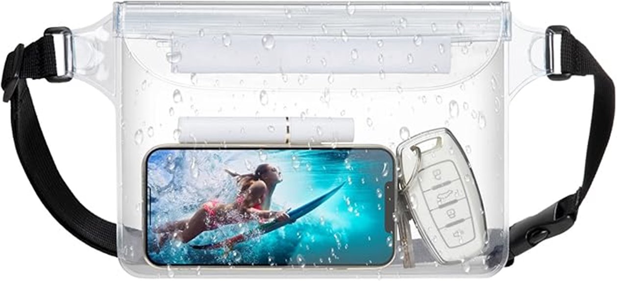 triple zip waterproof rolltop fanny