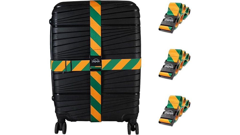 tsa approved 3 pack luggage straps