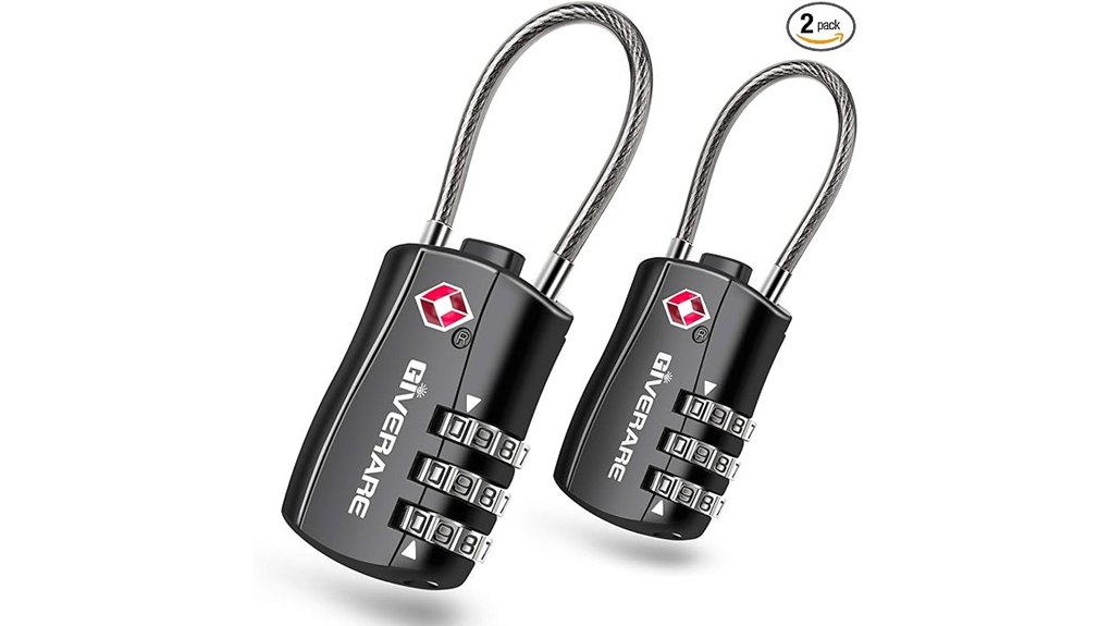 tsa approved black travel locks