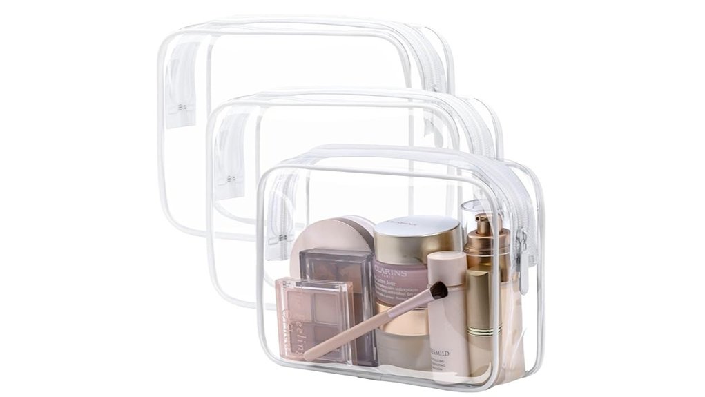 tsa approved clear 3 pack toiletry