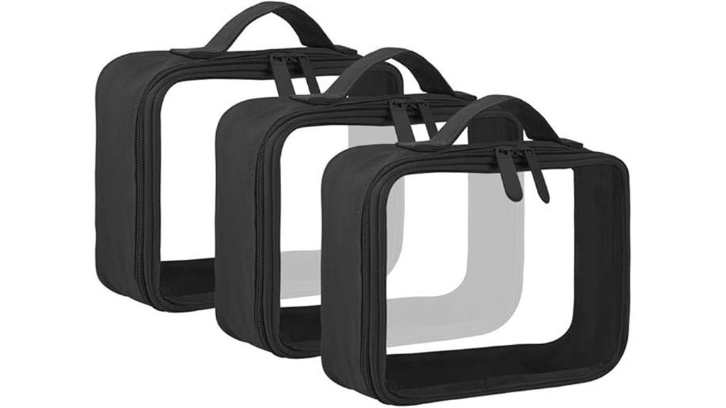 tsa approved clear toiletry 3 pack