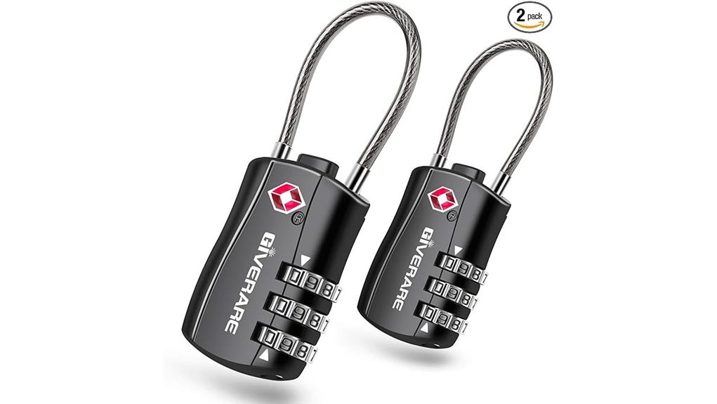 tsa keyless padlocks 2 pack