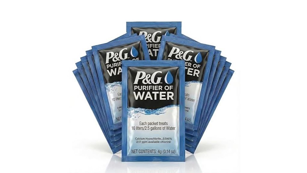 twelve p g water packets