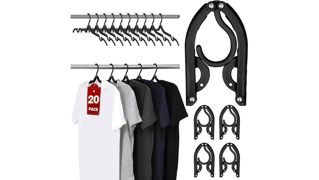 twenty foldable travel hangers