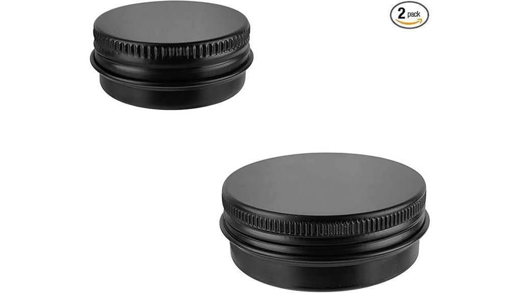 two 1oz screw lid tins