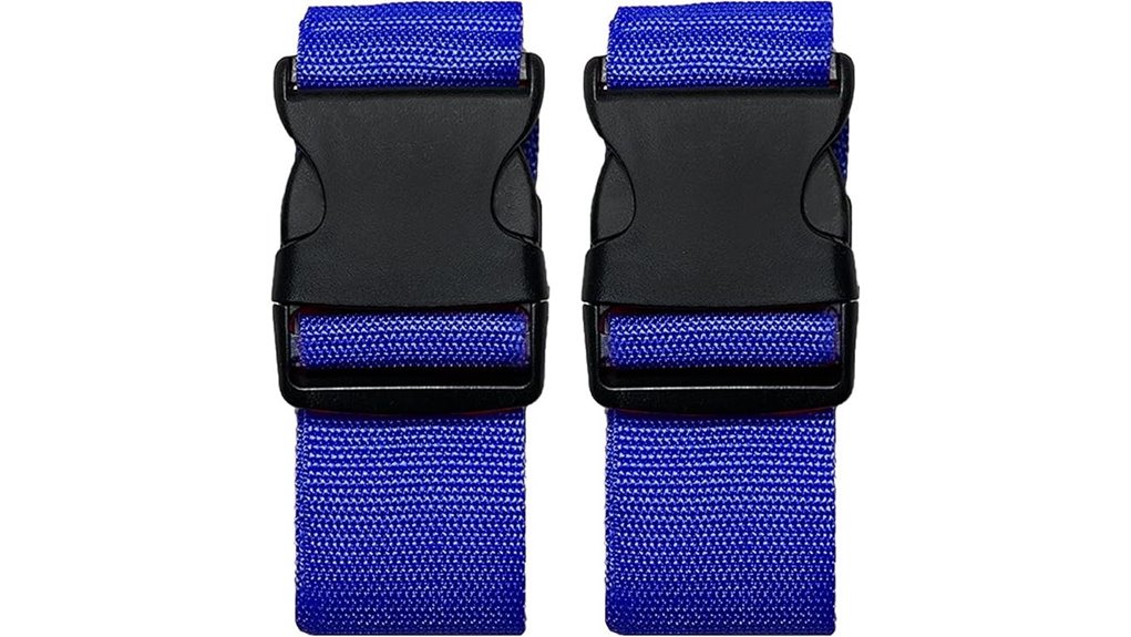 two dark blue quick release straps