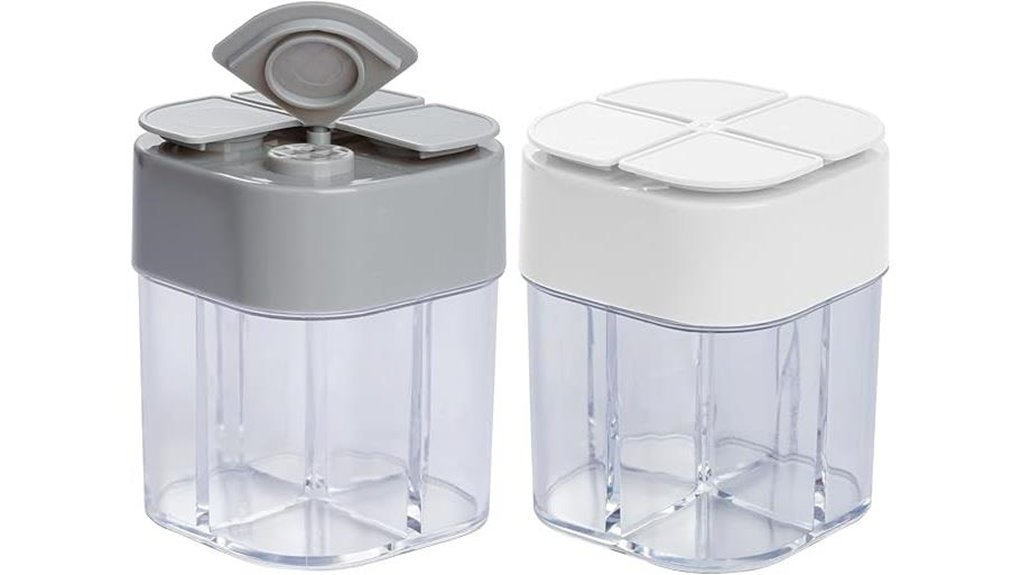 two four in one salt shakers