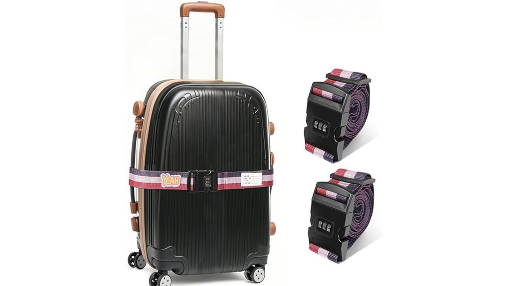 two pack lockable luggage straps