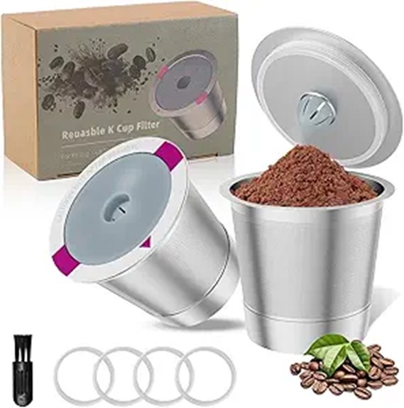 two pack reusable stainless k cups