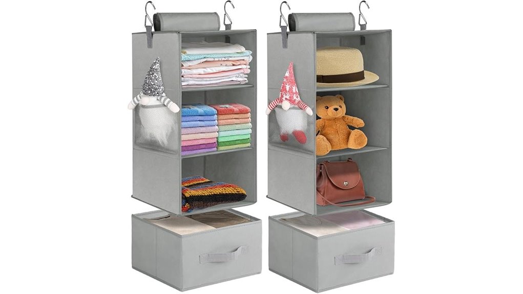 two pack three shelf drawer set