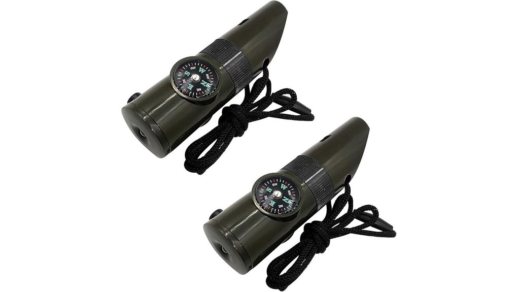 two pack whistle compass thermometer