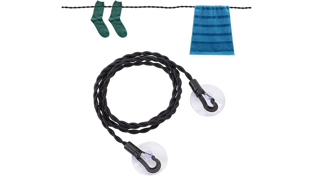 two piece black nylon clothesline