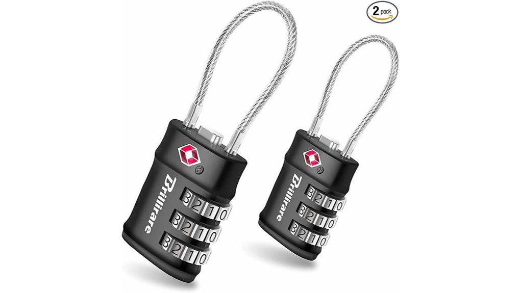 two tsa approved luggage locks