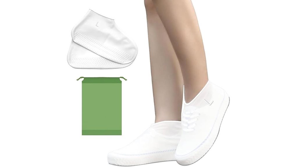 two waterproof shoe covers