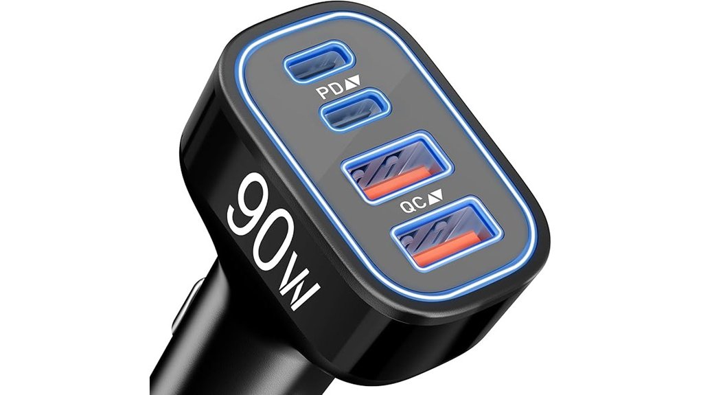 usb c 4port 90w carcharger