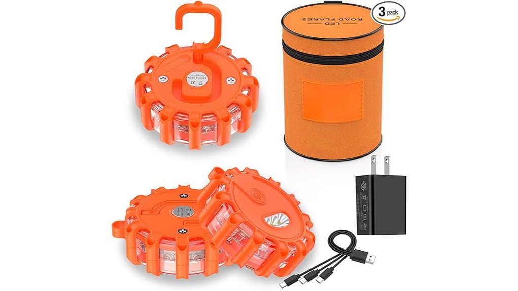 usb c rechargeable road flares