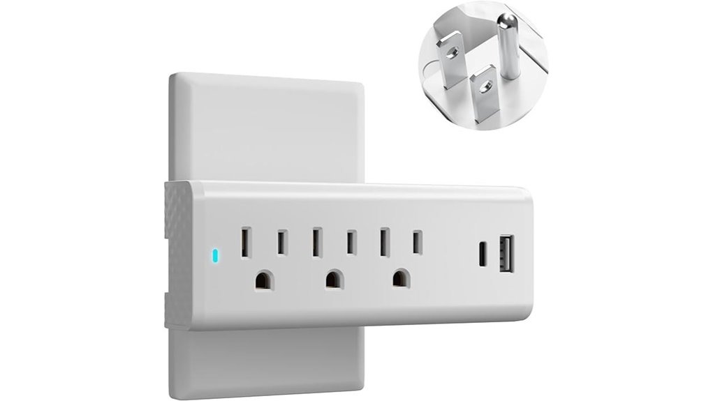 usb equipped 3 outlet surge protector