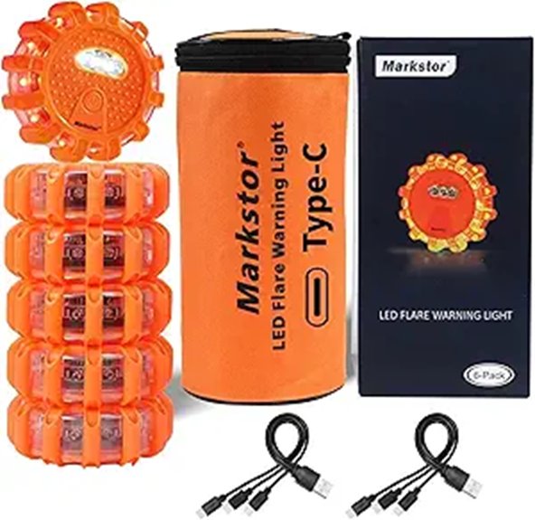 usb rechargeable 6 pack flares