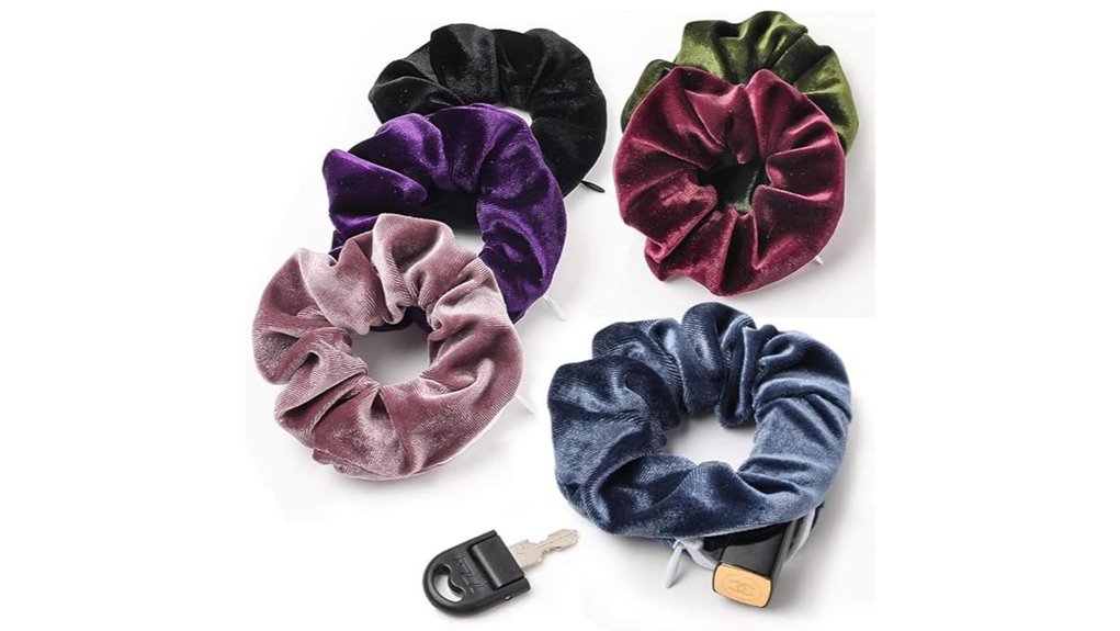 velvet hidden ponytail scrunchie