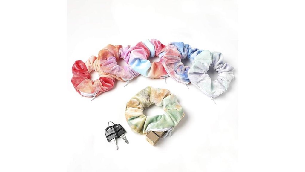 velvet zipper stash scrunchies