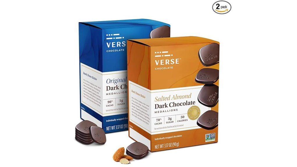 verse dark chocolate squares