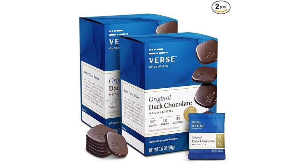 verse dark chocolate squares
