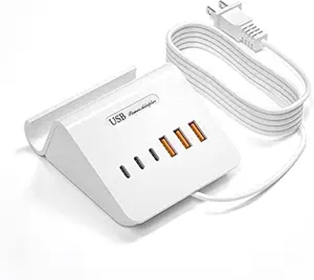 vhbw usb c usb a nightstand charger