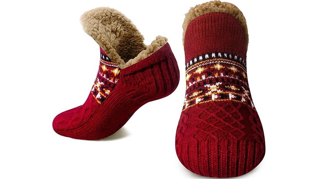 warm fuzzy grip slippers