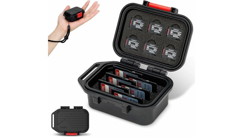 waterproof 12 slot sd tf case