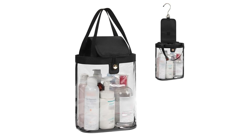 waterproof clear hanging toiletry