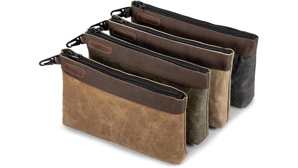waxed canvas 4 piece pouches