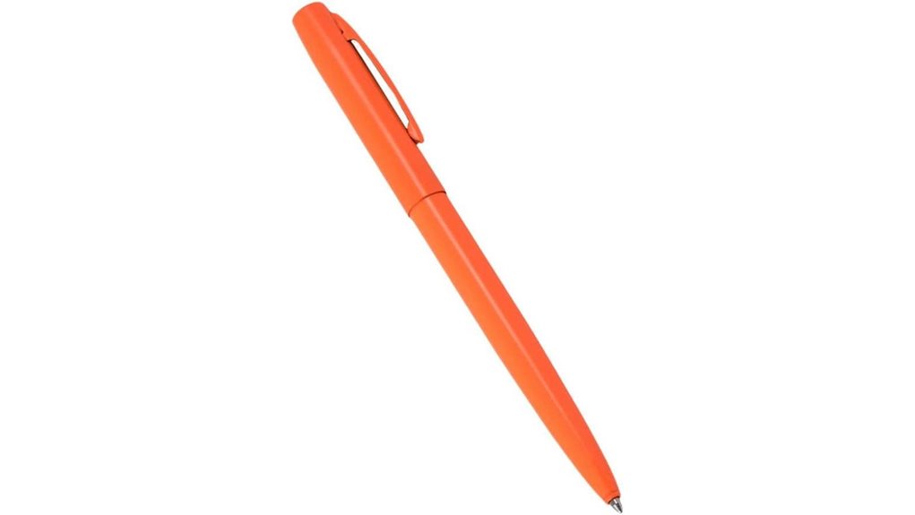 weatherproof orange retractable pen