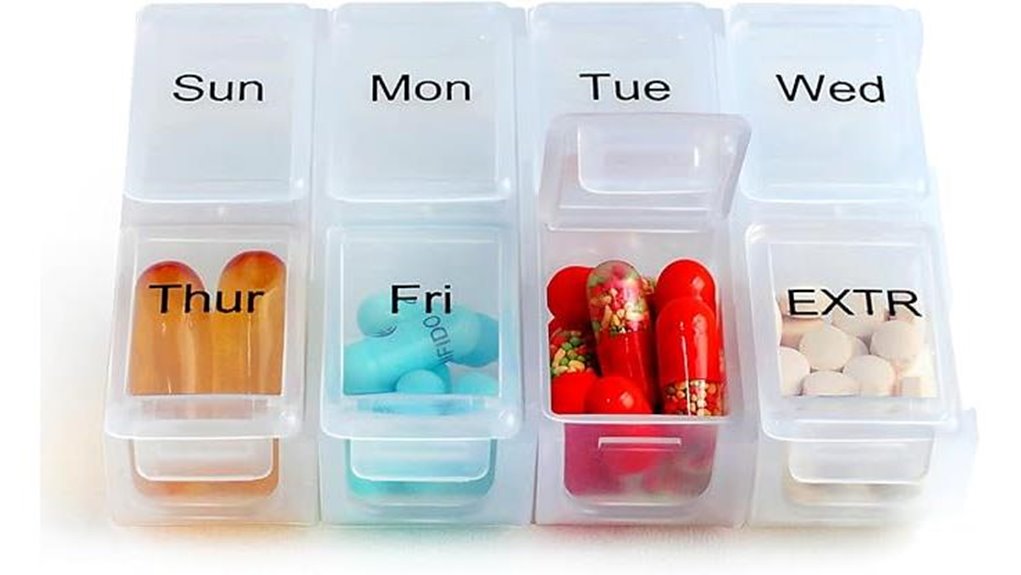 weekly pill organizer box