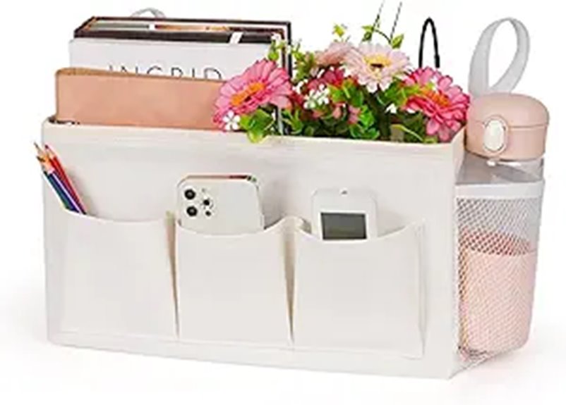 white bedside caddy holder