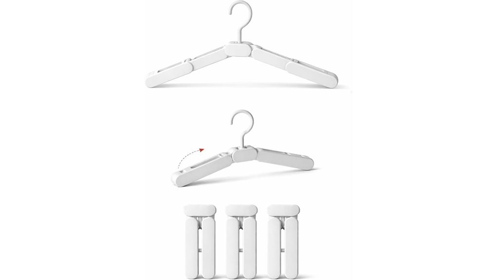 white collapsible 3 pack hangers