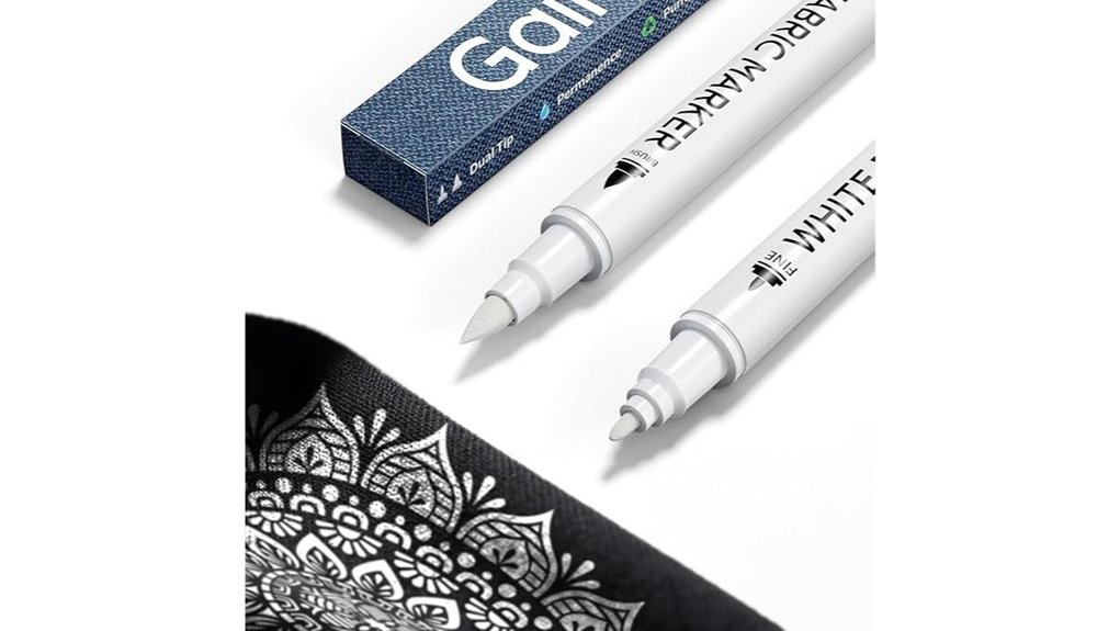 white dual tip fabric marker