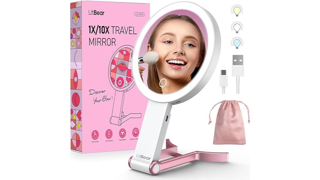 white litbear lighted mirror