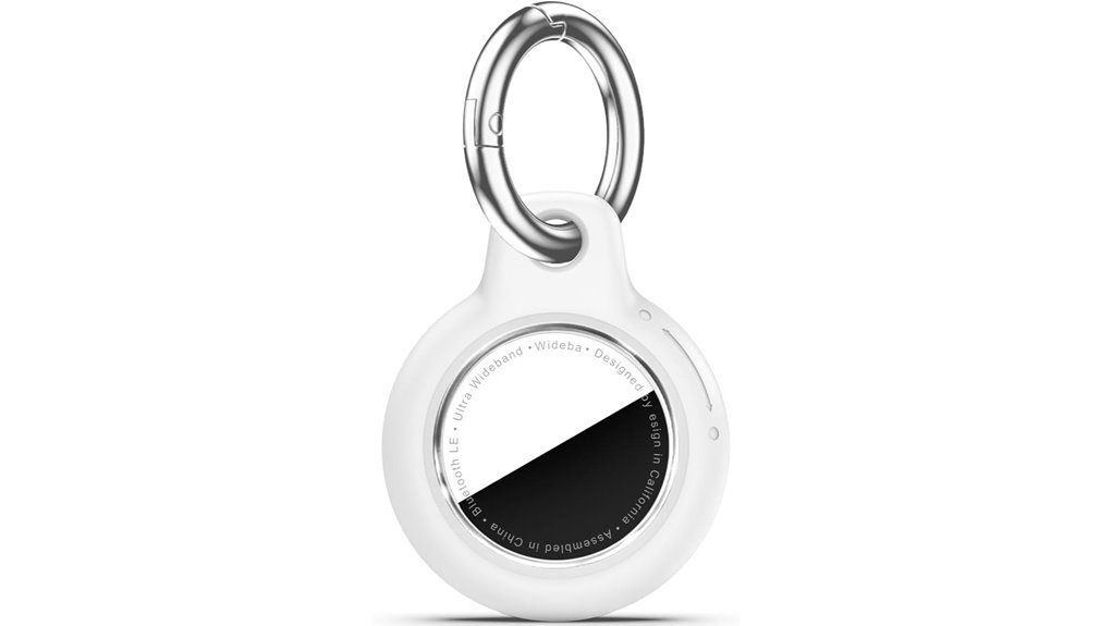 white waterproof airtag keychain